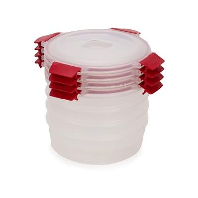 Joseph Joseph Nest Lock 4 ronde voedselcontainers, opbergdoos met deksel, keukenaccessoires, voedselopslag, kunststof, 1 l Joseph Joseph Nest Lock 4 ronde voedselcontainers, opbergdoos met deksel, keukenaccessoires, voedselopslag, kunststof, 1 l