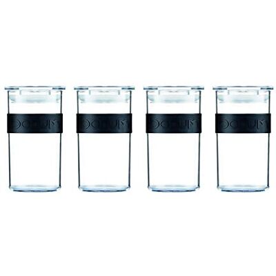 Bodum K11827-01SA Set van 4 voorraadpotten, 0,25 l, zwart Bodum K11827-01SA Set van 4 voorraadpotten, 0,25 l, zwart