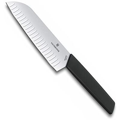 Victorinox , 6,9053,17 KB, Zwitsers modern, Santokumeser, extra scherpe rand, met fijne gesp, robuuste kunststof handgreep, zwart, gemaakt in Zwitserland, vaatwasmachinebestendig Victorinox , 6,9053,17 KB, Zwitsers modern, Santokumeser, extra scherpe rand, met fijne gesp, robuuste kunststof handgreep, zwart, gemaakt in Zwitserland, vaatwasmachinebestendig