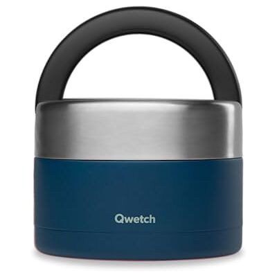 QWETCH Geïsoleerde lunchbox van roestvrij staal met handvat, voedselcontainer, houdt levensmiddelen 5 uur warm/7 uur koud, waterdicht en BPA-vrij (nachtblauw, 650 ml) QWETCH Geïsoleerde lunchbox van roestvrij staal met handvat, voedselcontainer, houdt levensmiddelen 5 uur warm/7 uur koud, waterdicht en BPA-vrij (nachtblauw, 650 ml)
