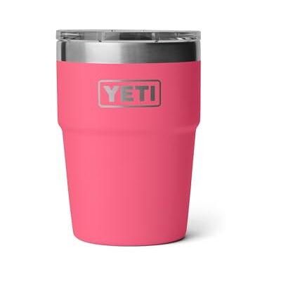 YETI Rambler Cup, Vacuum Geïsoleerde Roestvrij Staal Stapelbare Cup met Magslider Deksel, Tropical Pink, 473 ml YETI Rambler Cup, Vacuum Geïsoleerde Roestvrij Staal Stapelbare Cup met Magslider Deksel, Tropical Pink, 473 ml