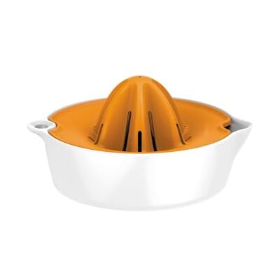 Fiskars Citruspers met sapreservoir, diameter: 11,9 cm, kunststof, Functional Form, wit/oranje, 1016125 Functional Form, Blanc/Orange, 1016125 Fiskars Citruspers met sapreservoir, diameter: 11,9 cm, kunststof, Functional Form, wit/oranje, 1016125 Functional Form, Blanc/Orange, 1016125