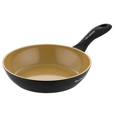 Florina AMVEGAN Aluminium beugel 20 cm, hoge duurzaamheid, olijf-keramische coating, eenvoudig koken en spoelen, voor alle kookplaten, origineel design Florina AMVEGAN Aluminium beugel 20 cm, hoge duurzaamheid, olijf-keramische coating, eenvoudig koken en spoelen, voor alle kookplaten, origineel design
