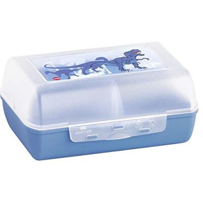 Emsa 513795 Variabolo broodtrommel voor kinderen, uitneembare scheidingswanden, 16 x 11 x 7 cm, blauw, dinosaurus Emsa 513795 Variabolo broodtrommel voor kinderen, uitneembare scheidingswanden, 16 x 11 x 7 cm, blauw, dinosaurus