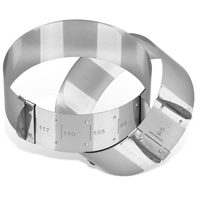 FMprofessional FM Professional 21601 keukencirkel, ronde uitsteekvorm, broodvorm, briochevorm, hamburger, verstelbare bakcirkel, roestvrij staal, 4 cm hoog en 9-11,7 cm FMprofessional FM Professional 21601 keukencirkel, ronde uitsteekvorm, broodvorm, briochevorm, hamburger, verstelbare bakcirkel, roestvrij staal, 4 cm hoog en 9-11,7 cm