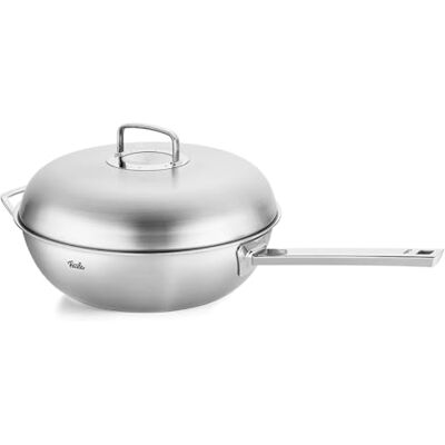 Fissler Original Profi Collection Wokpan van roestvrij staal (Ø 32 cm 6,4 l) met metalen deksel, hoogwaardig meerlaags materiaal in 5 lagen, optimale verdeling van de Fissler Original Profi Collection Wokpan van roestvrij staal (Ø 32 cm 6,4 l) met metalen deksel, hoogwaardig meerlaags materiaal in 5 lagen, optimale verdeling van de