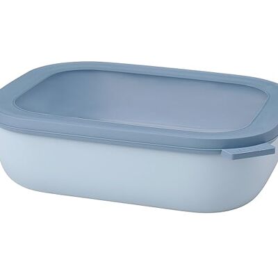 Mepal Cirqula, rechthoekige multifunctionele kom, Nordic blue, inhoud 2000 ml, afneembaar deksel, onbreekbaar, waterdicht, geschikt voor vriezer en koelkast, vaatwasmachinebestendig Mepal Cirqula, rechthoekige multifunctionele kom, Nordic blue, inhoud 2000 ml, afneembaar deksel, onbreekbaar, waterdicht, geschikt voor vriezer en koelkast, vaatwasmachinebestendig