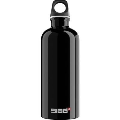Sigg Traveller Herbruikbare fles, zwart (0,6 l), luchtdichte fles zonder schadelijke stoffen, ultralichte aluminium fles, schroefsluiting Sigg Traveller Herbruikbare fles, zwart (0,6 l), luchtdichte fles zonder schadelijke stoffen, ultralichte aluminium fles, schroefsluiting