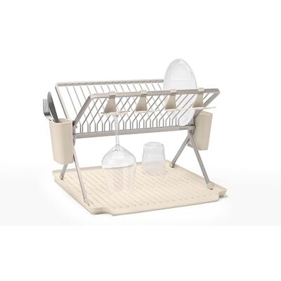 Brabantia SinkSide stapelbaar afdruiprek (lichtbeige), veelzijdig afdruiprek op de gootsteen met afneembare bestekmand, grote organizer, keukenwerkblad Brabantia SinkSide stapelbaar afdruiprek (lichtbeige), veelzijdig afdruiprek op de gootsteen met afneembare bestekmand, grote organizer, keukenwerkblad