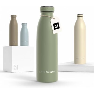 LARS NYSØM Drinkfles van roestvrij staal, 500 ml, 0,5 l, geïsoleerde waterfles, waterdichte drinkfles voor sport, fiets, kinderen (saliegroen, 500 ml) LARS NYSØM Drinkfles van roestvrij staal, 500 ml, 0,5 l, geïsoleerde waterfles, waterdichte drinkfles voor sport, fiets, kinderen (saliegroen, 500 ml)