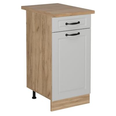 Vicco Keukenkast "R-Line", landwit, 40 cm PT eiken, voor vrije combinatie in modulaire keukensystemen Vicco Keukenkast "R-Line", landwit, 40 cm PT eiken, voor vrije combinatie in modulaire keukensystemen