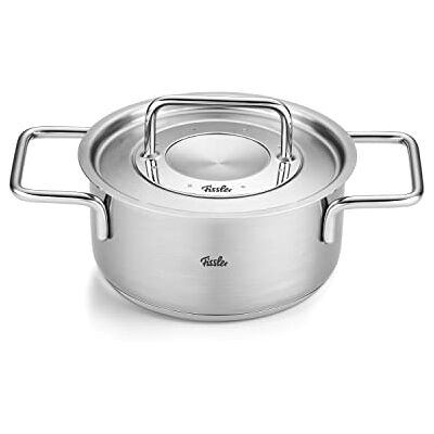 Fissler Pure Collection Casserole en acier inoxydable (Ø 16 cm, 1,9 l) avec couvercle en métal, graduation intérieure induction Fissler Pure Collection Casserole en acier inoxydable (Ø 16 cm, 1,9 l) avec couvercle en métal, graduation intérieure induction