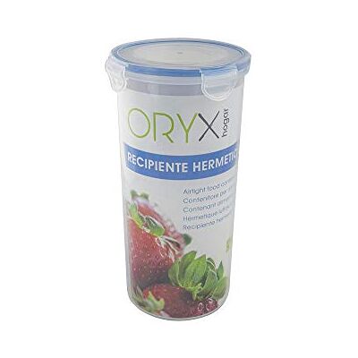 ORYX Luchtdichte container van kunststof, rond, 1600 ml, Ø 12 x 24 cm. ORYX Luchtdichte container van kunststof, rond, 1600 ml, Ø 12 x 24 cm.