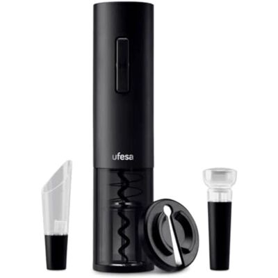 Ufesa EasyOpen Set kurkentrekker, elektrische flesopener, karaf, vacuümstop, haarsnijder en steunbasis, USB, ledlicht Ufesa EasyOpen Set kurkentrekker, elektrische flesopener, karaf, vacuümstop, haarsnijder en steunbasis, USB, ledlicht