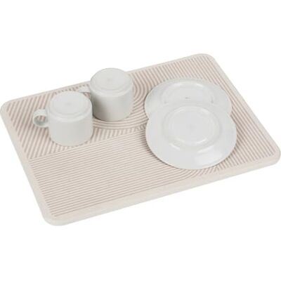 WENKO Afdruiprek Mod. Damon Afdruipmat keuken diatomeeënaarde sneldrogend beige poten siliconen waterabsorberend 40 x 30 x 0,9 cm schuurpapier WENKO Afdruiprek Mod. Damon Afdruipmat keuken diatomeeënaarde sneldrogend beige poten siliconen waterabsorberend 40 x 30 x 0,9 cm schuurpapier