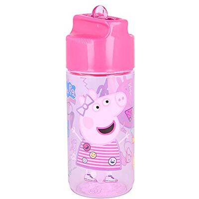 Stor Peppa Pig Bouteille d'eau réutilisable en Tritan pour enfants, 430 ml Stor Peppa Pig Bouteille d'eau réutilisable en Tritan pour enfants, 430 ml