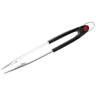 FMprofessional BBQ automatische tang, keukentang en grilltang van roestvrij staal, serveertang met eenvoudig vergrendelsysteem (kleur: zwart/zilver) Hoeveelheid: 1 stuk FMprofessional BBQ automatische tang, keukentang en grilltang van roestvrij staal, serveertang met eenvoudig vergrendelsysteem (kleur: zwart/zilver) Hoeveelheid: 1 stuk