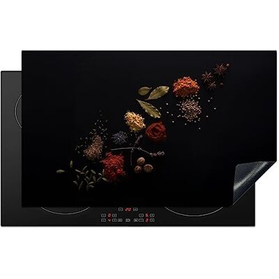 KitchenYeah © Bescherming voor inductiekookplaat, 83 x 51 cm, decoratie keuken, beschermd, vitrokeramisch, kruiden – zwart – specerijen – keuken – koken KitchenYeah © Bescherming voor inductiekookplaat, 83 x 51 cm, decoratie keuken, beschermd, vitrokeramisch, kruiden – zwart – specerijen – keuken – koken