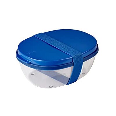 Mepal Ellipse Saladebox Doos met Meerdere Vakken Bento Box voor salades onderweg Lunch en Gezonde Levensstijl 1300 ml + 600 ml Vivid Blue Mepal Ellipse Saladebox Doos met Meerdere Vakken Bento Box voor salades onderweg Lunch en Gezonde Levensstijl 1300 ml + 600 ml Vivid Blue