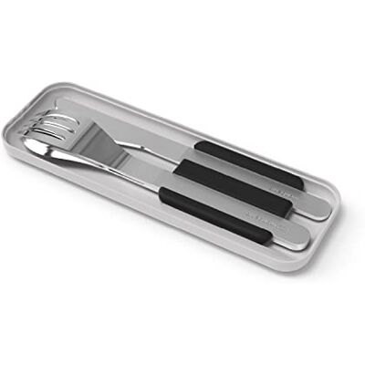 monbento Bestekset lunchbox MB Slim Box Onyx 3-delige vork mes lepel draagbaar bestek voor Bentos MB Original en MB Square Ideaal voor werk/school/picknick roestvrij staal zwart monbento Bestekset lunchbox MB Slim Box Onyx 3-delige vork mes lepel draagbaar bestek voor Bentos MB Original en MB Square Ideaal voor werk/school/picknick roestvrij staal zwart