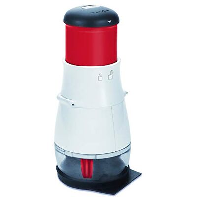 Zyliss E10402 Handmatige hakmolen voor groenten, kruiden, noten, uien, enz., roterend lemmet van roestvrij staal, wit/rood Zyliss E10402 Handmatige hakmolen voor groenten, kruiden, noten, uien, enz., roterend lemmet van roestvrij staal, wit/rood