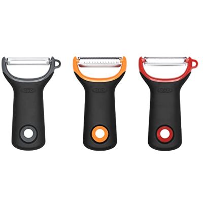 OXO Good Grips Lot de 3 éplucheurs avec lames en acier inoxydable Noir OXO Good Grips Lot de 3 éplucheurs avec lames en acier inoxydable Noir