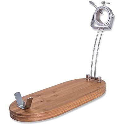 3 Claveles Opvouwbare hamhouder, 2-voudig draaibaar, bamboehout en roestvrij staal 47 x 18,5 cm 3 Claveles Opvouwbare hamhouder, 2-voudig draaibaar, bamboehout en roestvrij staal 47 x 18,5 cm
