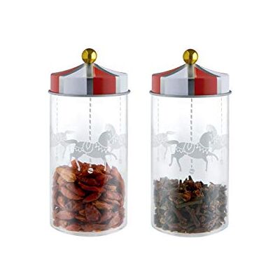 Alessi Circus Mw68S2 Design kruidenpotjes van blik met luchtdicht deksel, meerkleurig, Eén maat Alessi Circus Mw68S2 Design kruidenpotjes van blik met luchtdicht deksel, meerkleurig, Eén maat