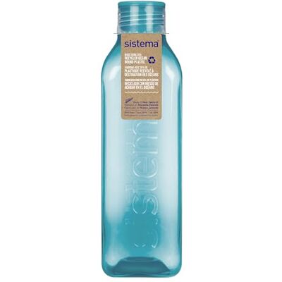 Sistema Vierkante waterfles voor kinderen, lekvrij, BPA-vrij, blauwgroen, 1 l Sistema Vierkante waterfles voor kinderen, lekvrij, BPA-vrij, blauwgroen, 1 l
