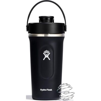 Hydro Flask Geïsoleerde shaker van 709 ml voor eiwitshakes en supplementen Lekvrije schenktuit BPA-vrij Zwart Hydro Flask Geïsoleerde shaker van 709 ml voor eiwitshakes en supplementen Lekvrije schenktuit BPA-vrij Zwart