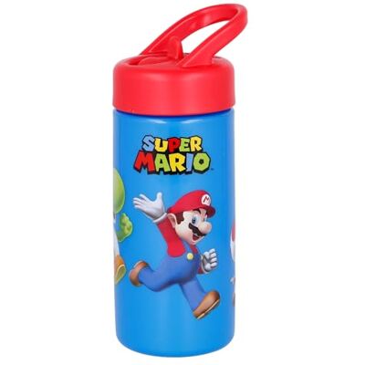 Stor Super Mario Bouteille d'eau de sport avec paille et poignée intégrée 410 ml Stor Super Mario Bouteille d'eau de sport avec paille et poignée intégrée 410 ml