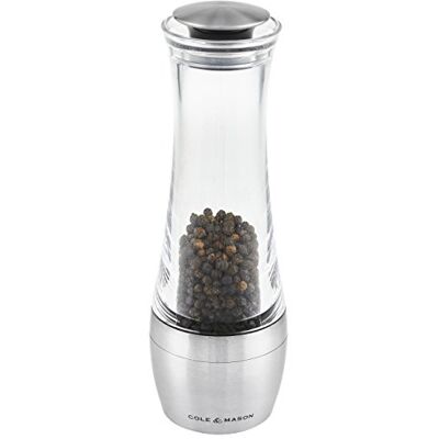 Cole & Mason H308791P Amesbury Pepermolen, precisie + stemless/verstelbare malen, roestvrij staal/acryl, 190 mm, inclusief 1 x molen, levenslange garantie van het mechanisme Cole & Mason H308791P Amesbury Pepermolen, precisie + stemless/verstelbare malen, roestvrij staal/acryl, 190 mm, inclusief 1 x molen, levenslange garantie van het mechanisme