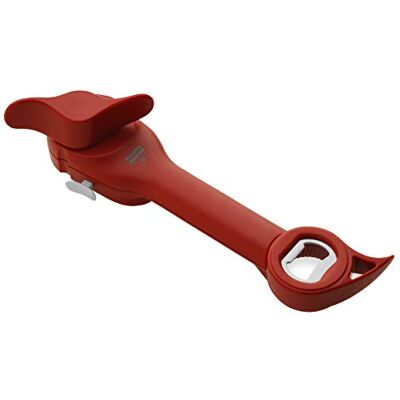 KUHN RIKON Auto Safety Master blikopener voor blikjes, flessen en glazen, 23 x 7 cm, rood KUHN RIKON Auto Safety Master blikopener voor blikjes, flessen en glazen, 23 x 7 cm, rood