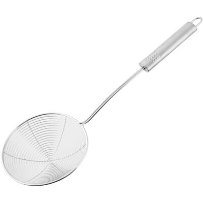 Fackelmann Abseihlöffel 38 cm OVALGRIFF, pollepel van roestvrij staal, schuimspaan om te koken en frituren (kleur: zilver), hoeveelheid: 1 stuk Fackelmann Abseihlöffel 38 cm OVALGRIFF, pollepel van roestvrij staal, schuimspaan om te koken en frituren (kleur: zilver), hoeveelheid: 1 stuk