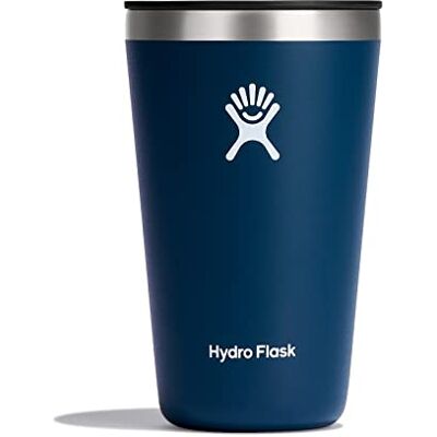 Hydro Flask All Around beker 473 ml met hersluitbaar lekvrij deksel dubbelwandige vacuüm-isolatie van roestvrij staal BPA-vrij indigo Hydro Flask All Around beker 473 ml met hersluitbaar lekvrij deksel dubbelwandige vacuüm-isolatie van roestvrij staal BPA-vrij indigo