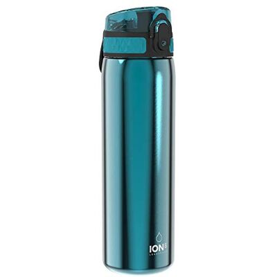 Ion8 Lekvrije dunne waterfles van roestvrij staal, 600 ml, turkoois Ion8 Lekvrije dunne waterfles van roestvrij staal, 600 ml, turkoois
