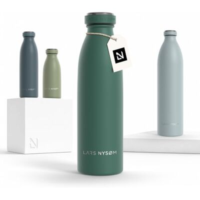 LARS NYSØM Drinkfles van roestvrij staal, 500 ml, 0,5 l, geïsoleerde waterfles, waterdichte drinkfles voor sport, fiets, kinderen, dennengroen, 500 ml LARS NYSØM Drinkfles van roestvrij staal, 500 ml, 0,5 l, geïsoleerde waterfles, waterdichte drinkfles voor sport, fiets, kinderen, dennengroen, 500 ml