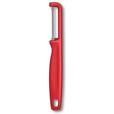 Victorinox Dunschiller "Iota" voor groenten, fruit, gekarteld, dubbel scherp, extra scherp, gemaakt in Zwitserland, rood Victorinox Dunschiller "Iota" voor groenten, fruit, gekarteld, dubbel scherp, extra scherp, gemaakt in Zwitserland, rood