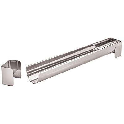 DE BUYER Ronde loggoot van roestvrij staal met afneembare eindkappen 30 x 4,4 x 4 cm Zilver DE BUYER Ronde loggoot van roestvrij staal met afneembare eindkappen 30 x 4,4 x 4 cm Zilver