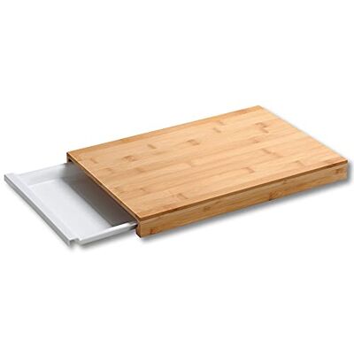 Kesper 58352 Snijplank met opvangbak van bamboe, kunststof (PP), 38 x 25 x 3,5 cm, bruin, wit, 58352 Kesper 58352 Snijplank met opvangbak van bamboe, kunststof (PP), 38 x 25 x 3,5 cm, bruin, wit, 58352