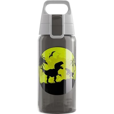 Sigg Viva One Dinos Drinkfles voor Kinderen, 0,5 Liter, Vrij van Schadelijke Stoffen, met Lekvrije Deksel, Antraciet Sigg Viva One Dinos Drinkfles voor Kinderen, 0,5 Liter, Vrij van Schadelijke Stoffen, met Lekvrije Deksel, Antraciet