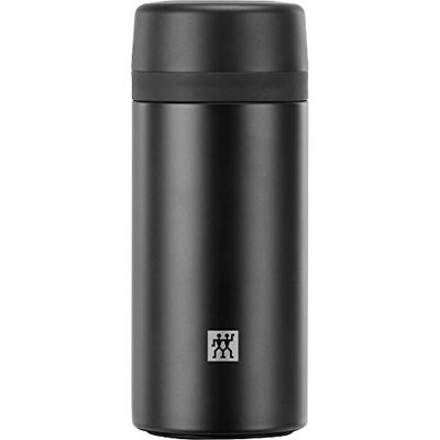 ZWILLING Thermosfles met geïntegreerde zeef, thermosfles voor thee en water, dubbelwandig, 420 ml, hoogte 17,2 cm, roestvrij staal, zwart ZWILLING Thermosfles met geïntegreerde zeef, thermosfles voor thee en water, dubbelwandig, 420 ml, hoogte 17,2 cm, roestvrij staal, zwart
