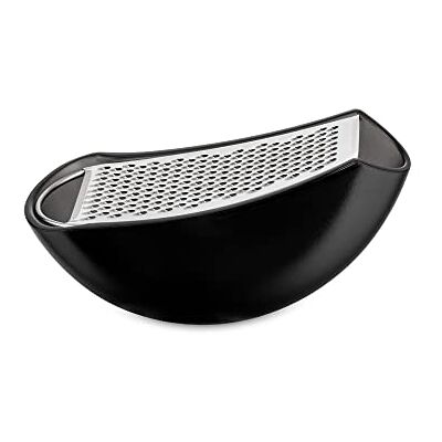 Alessi Parmenide AARU01 B – kaasrasp design met houder van thermoplastische hars en glanzend staal, zwart Alessi Parmenide AARU01 B – kaasrasp design met houder van thermoplastische hars en glanzend staal, zwart