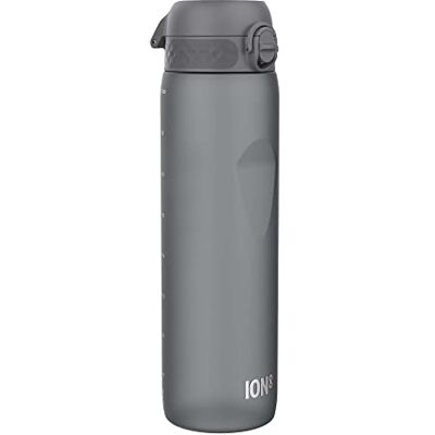 Ion8 Drinkfles, 1 l, 1000 ml, lekvrij, gemakkelijk te openen, veilige vergrendeling, draaggreep, vaatwasmachinebestendig, BPA-vrij, ideaal voor sport en sportschool, grijs Ion8 Drinkfles, 1 l, 1000 ml, lekvrij, gemakkelijk te openen, veilige vergrendeling, draaggreep, vaatwasmachinebestendig, BPA-vrij, ideaal voor sport en sportschool, grijs
