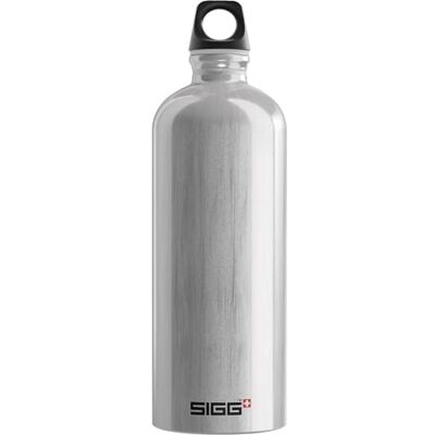Sigg Traveller Herbruikbare aluminium fles (1 l), luchtdichte fles zonder schadelijke stoffen, ultralichte aluminium fles, schroefsluiting Sigg Traveller Herbruikbare aluminium fles (1 l), luchtdichte fles zonder schadelijke stoffen, ultralichte aluminium fles, schroefsluiting