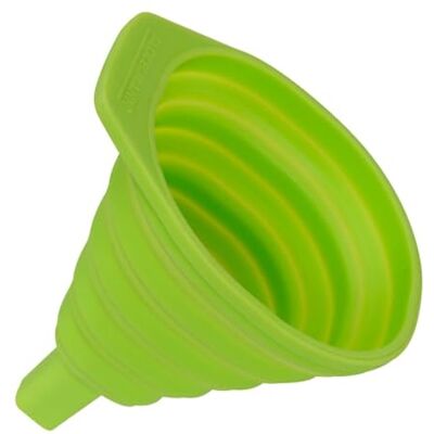 Fackelmann Opvouwbare siliconen trechter 8,5 x 3,5 10 cm, flexibele trechter (kleur: groen), hoeveelheid: 1 Fackelmann Opvouwbare siliconen trechter 8,5 x 3,5 10 cm, flexibele trechter (kleur: groen), hoeveelheid: 1