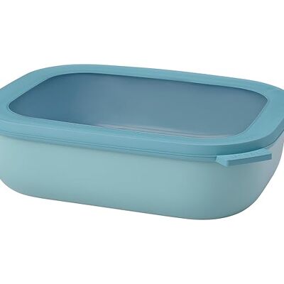 Mepal Cirqula, rechthoekige multifunctionele kom, Nordic green, inhoud 2000 ml, afneembaar deksel, onbreekbaar, waterdicht, geschikt voor vriezer en koelkast, vaatwasmachinebestendig Mepal Cirqula, rechthoekige multifunctionele kom, Nordic green, inhoud 2000 ml, afneembaar deksel, onbreekbaar, waterdicht, geschikt voor vriezer en koelkast, vaatwasmachinebestendig