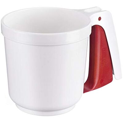 Westmark Meel- en suikerzeef van poeder, met handvat, kunststof, wit/rood, 32142270 Westmark Meel- en suikerzeef van poeder, met handvat, kunststof, wit/rood, 32142270