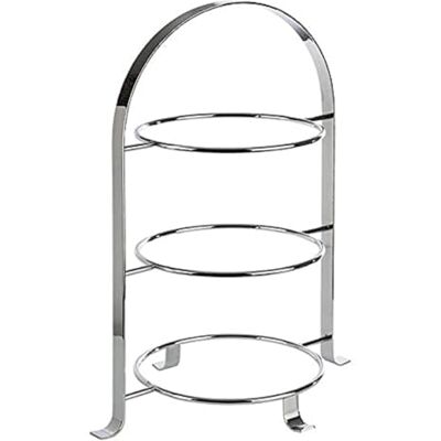APS Serveerrek hoogwaardig verchroomd metalen display voor 3 borden met een diameter van max. 27 cm totale hoogte 43 cm (borden niet inbegrepen) APS Serveerrek hoogwaardig verchroomd metalen display voor 3 borden met een diameter van max. 27 cm totale hoogte 43 cm (borden niet inbegrepen)