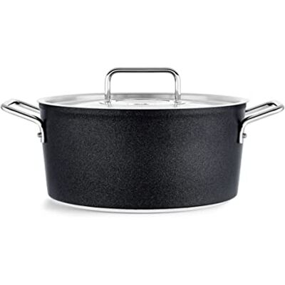 Fissler Adamant Faitout en aluminium avec couvercle en métal et revêtement anti-adhésif pour induction Ø 24 cm, 4,9 l Anthracite Fissler Adamant Faitout en aluminium avec couvercle en métal et revêtement anti-adhésif pour induction Ø 24 cm, 4,9 l Anthracite